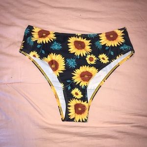 Sunflower swimsuit bottoms. High waisted